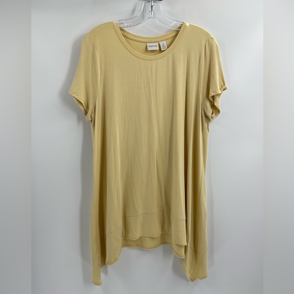 Women’s zenergy by Chicos yellow tee rayon and spandex T-shirt size medium